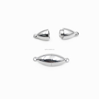 Fermoir magnétique rond pour collier et bracelet DIY, en acier inoxydable plaqué or 18 carats PVD, forme cylindrique ovale, avec boucles d'extrémité