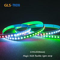 Bande LED adressable WS2812B 144 LED/m - 5V SMD3535 Ultra Fine, Lumière Pixel RGBIC Couleurs Rêves pour Rétroéclairage TV DIY et Décoration Gaming