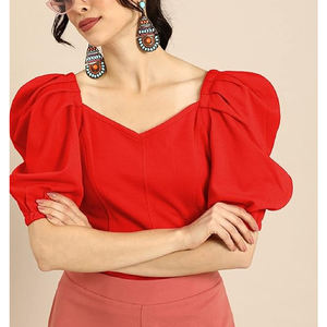 Top chemisier en mousseline pour femmes Looks professionnels et décontractés Excellente qualité Chemisier en mousseline simple et solide - Product Image 3