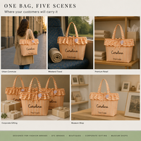 Tas Tote Kanvas Katun Oranye Sedang dengan Logo Custom, Resleting, dan Pegangan Panjang untuk Hadiah, Gym, Pabrik OEM