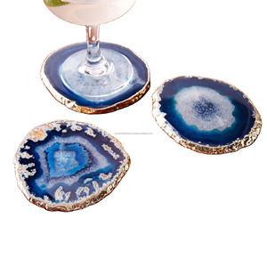 Sous-verres en résine les plus vendus Design attrayant Forme ronde Couleur bleue Vaisselle Prix compétitif Élégant et durable - Product Image 1