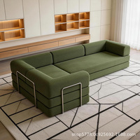 VONLIVA Ensemble de canapés modulaires modernes en forme de L, surdimensionnés, avec deux longues chaises longues, en velours côtelé, personnalisables, sans structure.