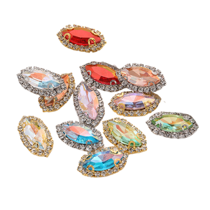 Pierre en <span class=keywords><strong>verre</strong></span> cristal œil <span class=keywords><strong>de</strong></span> cheval couleur claire 7*15mm, sertie <span class=keywords><strong>de</strong></span> griffes en or blanc, pour la création <span class=keywords><strong>de</strong></span> bijoux DIY - Product Image 5