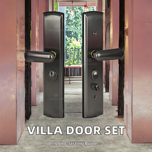 Juego de puerta de madera para el hogar de Villa doble moderna, cerradura de armadura de acero inoxidable para entrada, cocina de Hotel al aire libre, manijas de ventana de puerta Premium - Product Image 2