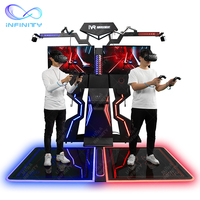 Vr Battle Juego de disparos multijugador Dos jugadores Simulador virtual Espacio 9D VR Máquina Pie Juego de andador libre Diversión interior