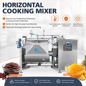 Mélangeur de <span class=keywords><strong>cuisson</strong></span> horizontal <span class=keywords><strong>sous</strong></span> <span class=keywords><strong>vide</strong></span> pour la transformation d'aliments à haute viscosité, équipement de mélange pour confitures, pâtes, sauces, 300L-800L - Product Image 1