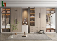 Armoire de chambre à coucher personnalisée de style Art déco haut de gamme Intérieurs élégants Incrustations de verre respectueuses de l'environnement Meubles de salon