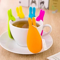 Support de thé en Silicone TB03 multifonctionnel, cuillère en Silicone, repose-thé en forme de lapin/Mini support de sac à thé