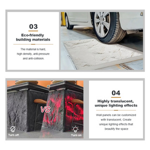 Vente chaude Design Moderne 3D Décoration Murale FRP Faux Panneaux Grande Dalle Panneau Mural pour Bâtiment Métallique <span class=keywords><strong>Couloir</strong></span> Modèle 3D Conception - Product Image 6