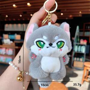 Muñeco de Peluche de <span class=keywords><strong>Coyote</strong></span> de <span class=keywords><strong>Dibujos</strong></span> <span class=keywords><strong>Animados</strong></span> Creativo y Lindo al por Mayor, Llavero de Peluche de Lobo - Product Image 3