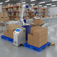 Paletizador de 6 Ejes JINWEI DS-CR35-U, 35 kg, 2246 mm, CE UL ISO 10218, 8 piezas/min, Cobot Dedicado de 5 Ejes para Apilado de Cajas en el Final de Línea