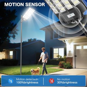 Lampe solaire intelligente pour rue extérieure, té<span class=keywords><strong>l</strong></span>écommande et capteur jour/nuit, étanche IP65, lampe de rue LED 8000w - Product Image 2