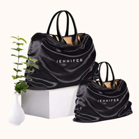 Sacs de rangement de voyage en satin recyclé écologiques avec cordon de serrage, logo personnalisé imprimé, sac de voyage de luxe unisexe pour l'extérieur