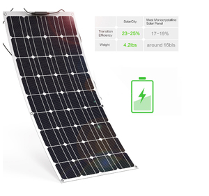 แผงโซลาร์เซลล์แบบฟิล์มบางกึ่งยืดหยุ่น ประสิทธิภาพสูง ราคาจีน 100w 150 วัตต์ 200w 250w 300w 300 - Product Image 3