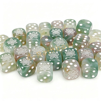 Dés en résine marbrée à six faces personnalisables de 12 mm, 14 mm, 16 mm, 18 mm, 20 mm, 25 mm, accessoires de jeu avec points à effet marbré