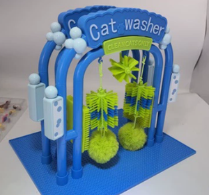 Cepillo arqueado autolimpiante para gatos, juguete masajeador con bola de hierba gatera, removedor de pelo para el aseo de gatos de interior - Product Image 3