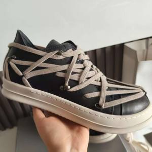 Zapatillas de diseñador Rick de alta calidad para hombre, con cordones, suela gruesa, de cuero genuino, estilo clásico, con correas llamativas, para mujer - Product Image 3