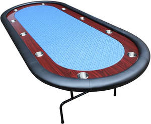 Barrington 10-Player Poker <b>Table</b> with In-laid LED Lights, Brown and Black <b>Table</b> Poker <b>Gaming</b> <b>Table</b> - Product Image 5
