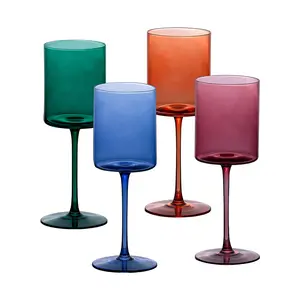 hot selling custom colored wine goblet high stem red wine glass for wedding party