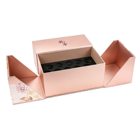 Boîte rigide personnalisée avec logo en relief, emballage de luxe imprimé, impression quadricolore, revêtement UV spot, boîte en carton rose