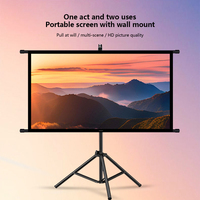 Écran de projection pliable Topleo avec trépied, écran de projection portable avec support, écran de projection au sol en tissu