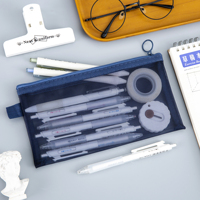 Estuche Transparente Personalizado para Almacenamiento, Bolsa de Malla Suave para Material Escolar, Caja de Papelería para Exámenes, Estuche para Lápices