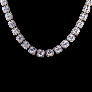 Collar de cadena de azúcar de roca de 6mm de plata RTS 925 de alta calidad, cadena de tenis de diamante de corte redondo, cadena de tenis de moissanita para hombres/mujeres - Product Image 1