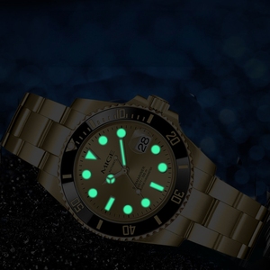 Reloj mecánico clásico para hombre con logotipo personalizado OEM, reloj automático de acero inoxidable 316L, bisel giratorio superluminoso con cronómetro. - Product Image 3