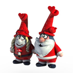 Decoraciones de Jardín de Duendes Pintadas a Mano Personalizadas al por Mayor, Figuras de Pareja de Duendes con Sombrero Rojo Hechas a Mano para Marcas de Jardinería de Alta Gama, OEM ODM - Product Image 1