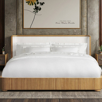 Lit traditionnel américain en bois massif Chêne français Vintage King Queen Lit double pour chambre principale