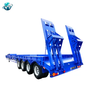 Rampa meccanica a scala 4 assi 100 tonnellate a collo d'oca allarga il carico pesante dell'attrezzatura a pianale ribassato semirimorchio per camion ribassato