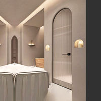 Puerta Abatible de Aluminio con Diseño Arqueado Francés, Interior Moderno, Impermeable, con Rotura de Puente Térmico y Doble Vidrio Templado