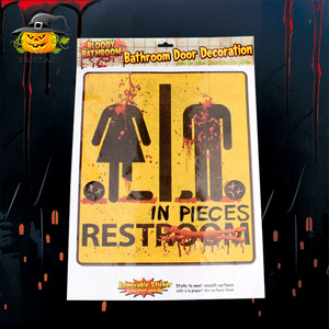 Decoración de puerta de baño para Halloween, pegatina extraíble, letrero sangriento para baño, para fiestas, uso en interiores - Product Image 1