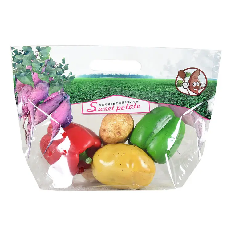 Individuell bedruckte Verpackung für Lebensmittelqualität frische Früchte durchsichtiger hochstehender Plastik-Lebensmittelbeutel