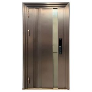 Portes pivotantes principales en acier et aluminium noir pour l'<span class=keywords><strong>entrée</strong></span> extérieure de la maison, modèle économique pour la sécurité de la maison - Product Image 3