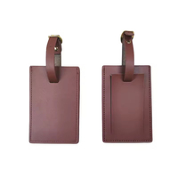 Étiquette à bagages en cuir personnalisée en gros, étiquette de voyage avec carte d'identité, étiquettes à suspendre pour voyage, étiquette à bagages en cuir véritable, porte-carte en cuir