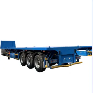Özel özelleştirilmiş 20ft 40ft düz platformlu römork kullanım 20ft 40ft konteynerler taşıma kamyon römorkları