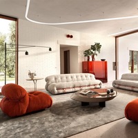 Canapé minimaliste moderne de style nordique à structure en acier pour petits appartements, design Hippopotame de forme unique, une place, en tissu haute densité