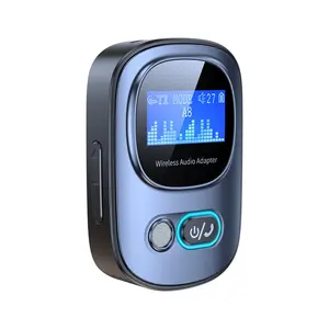 T68 2 In1 BT5.3オーディオレシーバートランスミッターワイヤレスステレオミュージックアダプターサポートTFカード<span class=keywords><strong>TV</strong></span>カー用LCDスクリーンで再生 - Product Image 1