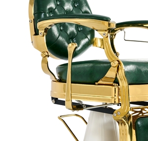 Sillón de Barbería Hidráulico Verde Dorado Vintage, Muebles Reclinables para Salón - Product Image 5