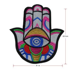 Shenglan Offre Spéciale main mauvais œil patchs à paillettes fer sur patchs pour vêtements grand Applique broderie Patch pour bricolage couture Jeans - Product Image 2