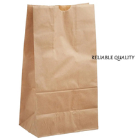 Sac jetable personnalisé en papier kraft SOS Grands sacs à lunch recyclables en papier brun