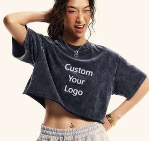 เสื้อครอปท็อปถักลายโลโก้สไตล์วินเทจสำหรับสาวๆ วัยรุ่น คุณภาพสูง ระบายอากาศได้ดี เหมาะสำหรับใส่ลำลองในช่วงฤดูร้อน รับผลิตตามแบบ - Product Image 2