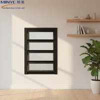 Fenêtre à persiennes en verre fixe moderne, fenêtre de ventilation en alliage d'aluminium résistant aux UV avec design de lames hautement transparentes