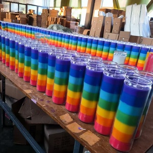 Wholesale Cheap Price 8 Inch Empty Glass Jar 7 Days Votive Candles Spiritual Candles Church Prayer Religious Glass Candle Jar - Product Image 5