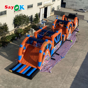 Commercio all'ingrosso bambini tunnel gonfiabile rimbalzante ostacolo di regata grande enorme bouncer percorso ad ostacoli - Product Image 1