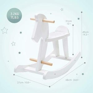 Bébé personnalisé Tour Animal Blanc <span class=keywords><strong>À</strong></span> <span class=keywords><strong>Bascule</strong></span> Jouet Enfants Bébé En Bois <span class=keywords><strong>Cheval</strong></span> <span class=keywords><strong>À</strong></span> <span class=keywords><strong>Bascule</strong></span> Jouet Pour Enfants - Product Image 5