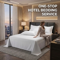 Draps d'hôtel sur mesure 200TC 100% coton écologiques antibactériens - Draps plats et housses avec coutures pour l'hôtellerie OEM