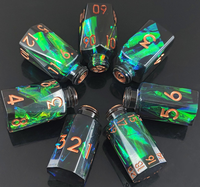 Vente flash - Ensemble de dés DND en résine irisée de luxe, écologique, 7 pièces, dés polyédriques D4 D20 pour les jeux de rôle Dungeons & Dragons, personnalisés