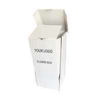 Boîte de bouquet de fleurs blanches personnalisée grande plante en pot emballage de bouquets de fleurs boîte d'expédition avec logo